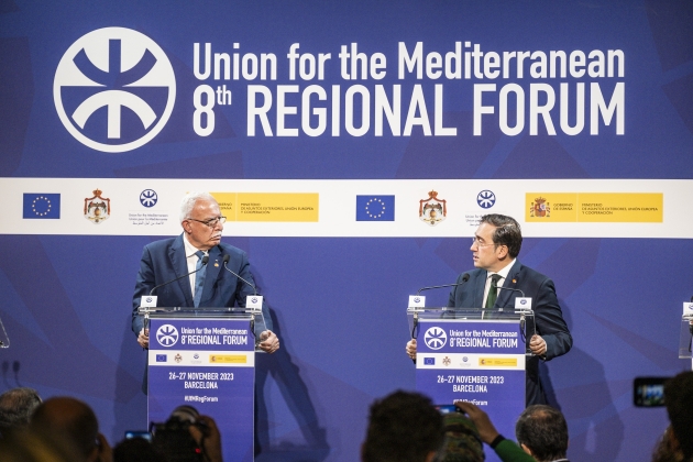 Foro Regional de la Unió para|por el Mediterrani Albares ministro Riad Malki exteriores palestina / foto: Carlos Baglietto