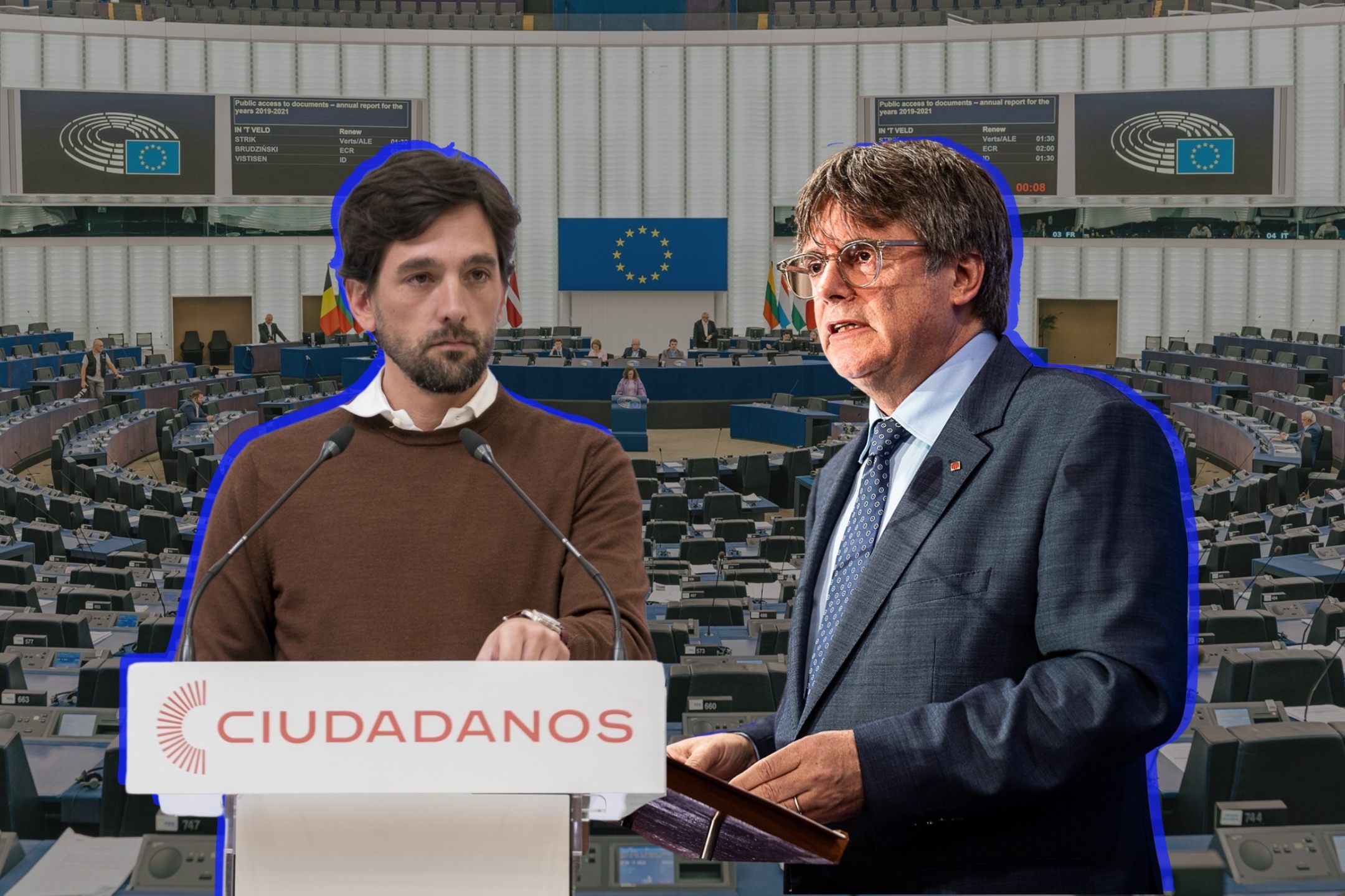 Batalla en Europa entre Ciudadanos y Puigdemont por la polémica de los funcionarios contra la amnistía