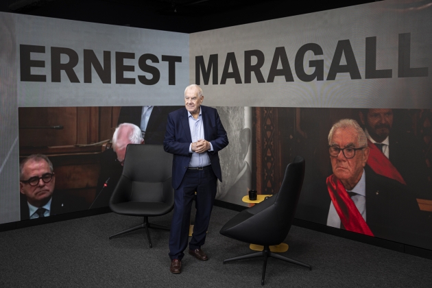 ERNEST MARAGALL en el plató de El Nacional.cat / Foto: Montse Giralt