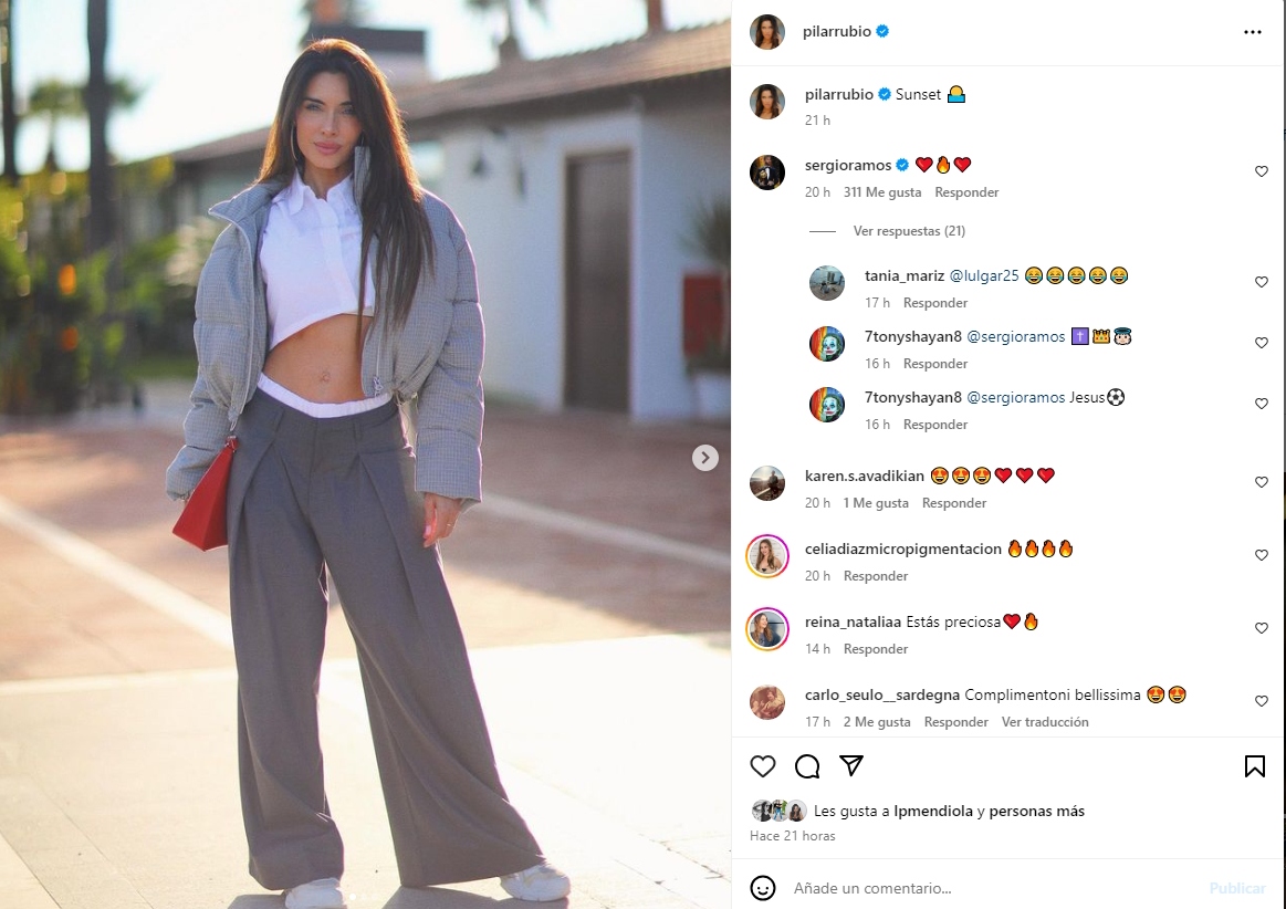 Pilar Rubio comment Ramos Instagram