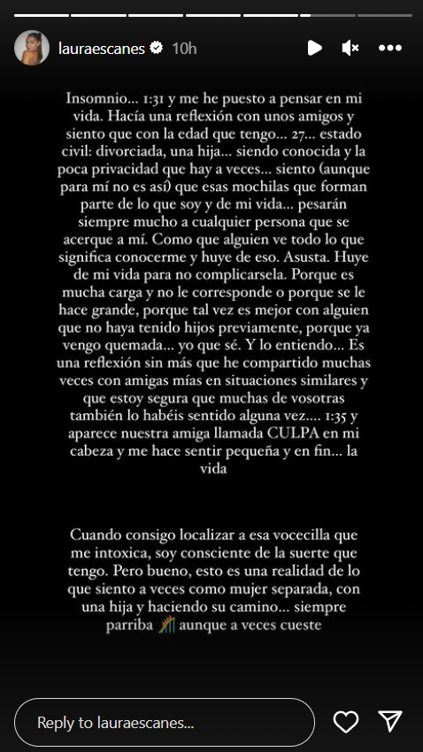 Laura Escanes a 'stories'. / Instagram Laura Escanes a 'stories'. / Instagram