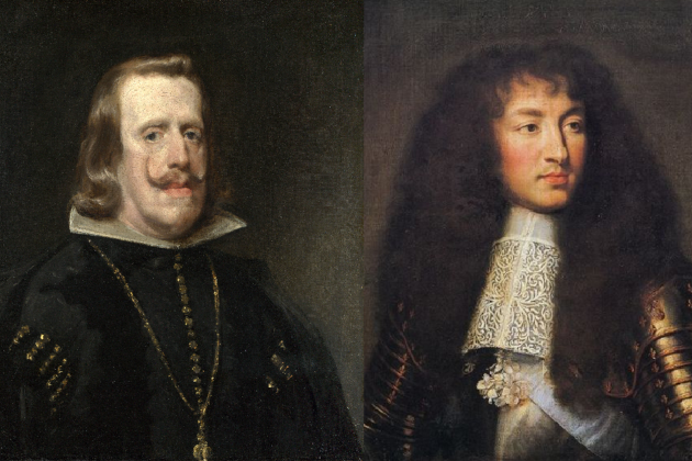 Felipe IV y Luis XIV. Fuente Museo del Prado i Museu de Versalles