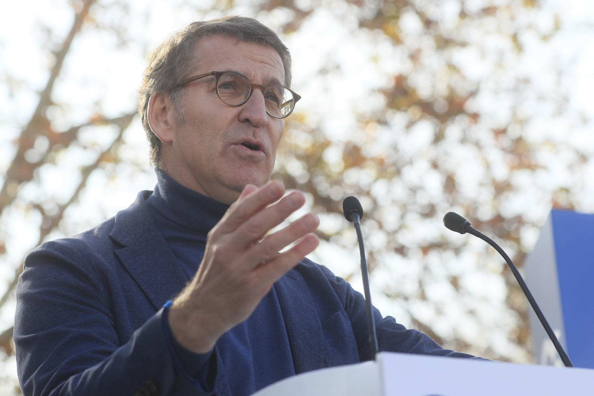 Alberto Núñez Feijóo al acto del PP contra la amnistía en el templo de debod Alberto Núñez Feijóo al acto del PP contra la amnistía en el templo de debod