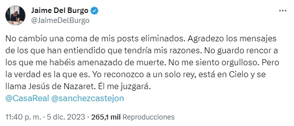 Jaime del Burgo reafirmación X