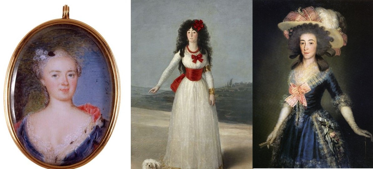 Victòria de Bragança y las duquesas de Alba y de Osuna. Font Wikipedia, Palau de Líria Madrid y Fundación Goya Saragossa Victòria de Bragança y las duquesas de Alba y de Osuna. Font Wikipedia, Palau de Líria Madrid y Fundación Goya Saragossa