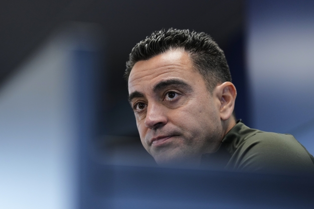 Xavi Hernández, durante una rueda de prensa del Barça / Foto: EFE