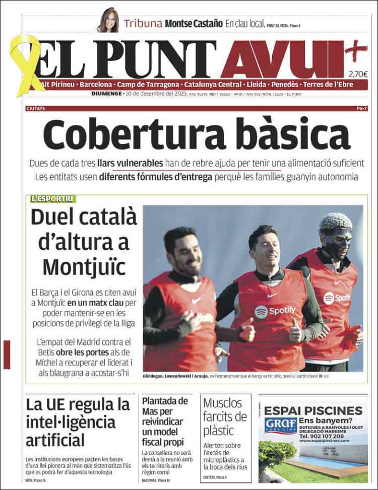 Portada El Punt Avui Portada El Punt Avui