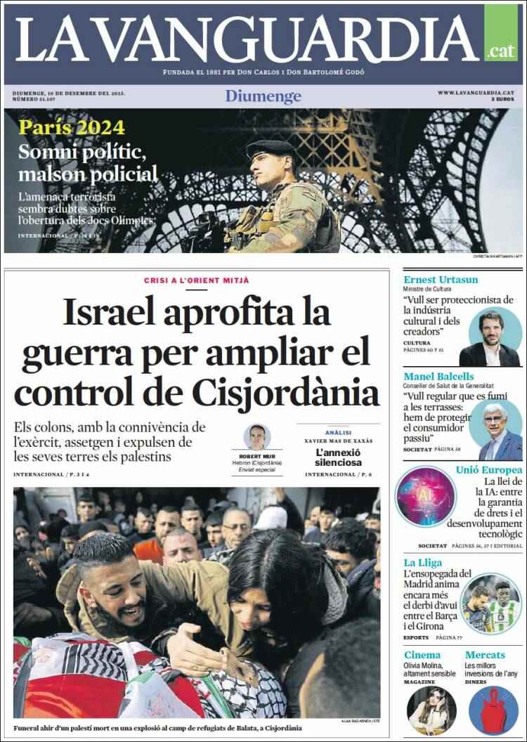 Portada La Vanguardia Portada La Vanguardia