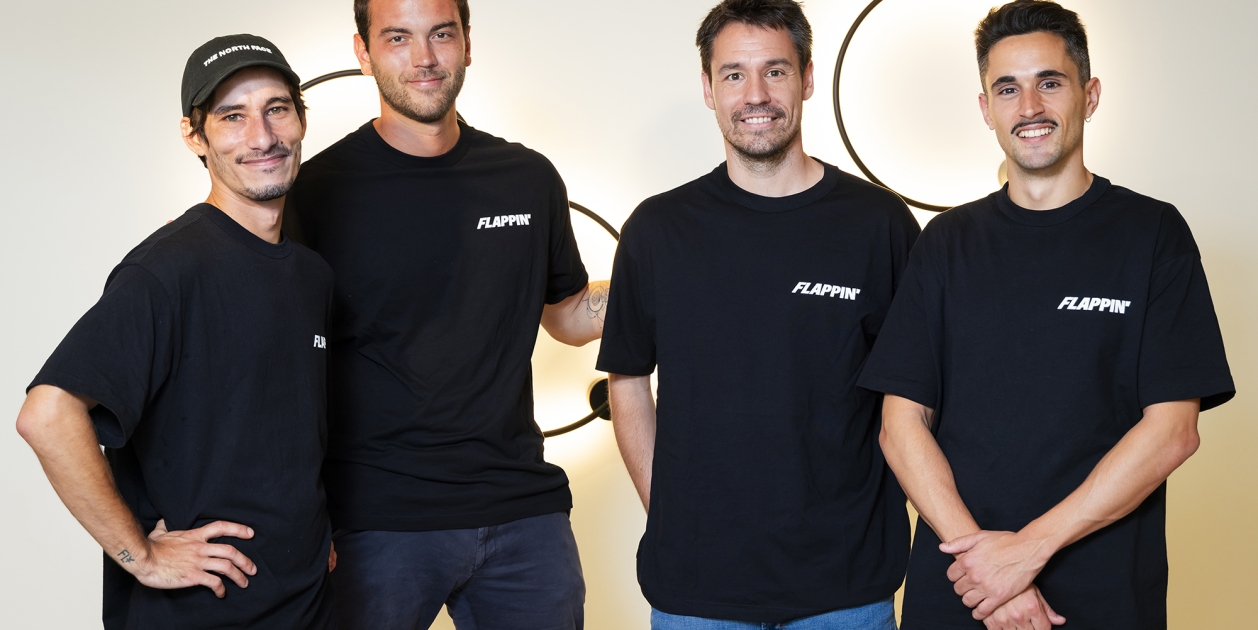 Fundadores de Flappin' (Pol Clavell, Sergi Vila, Marc Teixidor, Ferran García izq a dch) Fundadores de Flappin' (Pol Clavell, Sergi Vila, Marc Teixidor, Ferran García izq a dch)
