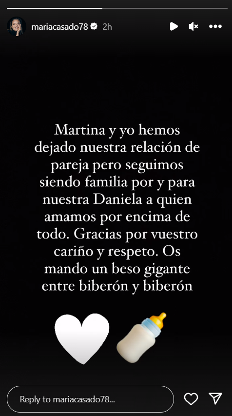 María Casado anuncia que se separa. / Instagram