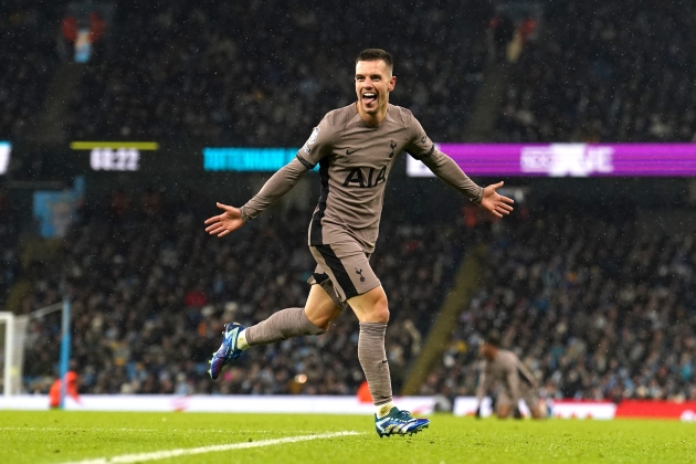 Giovani Lo Celso, celebrandos su gol en el Tottenham - Manchester City / Foto: Europa Press