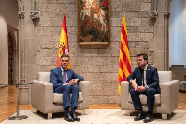 Trobada entre Pedro Sánchez i Pere Aragoés a la Generalitat (2) Pau Venteo
