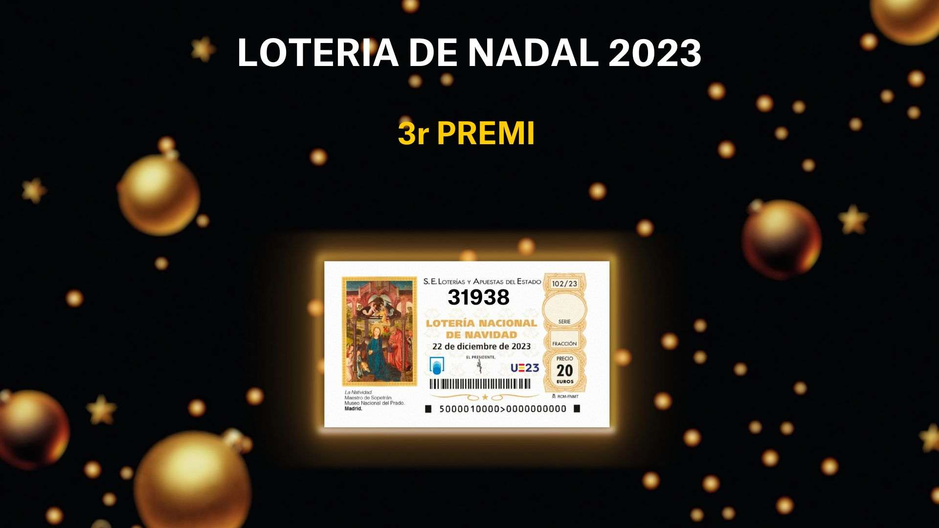 TERCER PREMIO LOTERIA DE NAVIDAD 2023 CARD