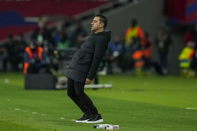 Xavi Hernández deseperado durant el Barça - Almeria / Foto: EFE