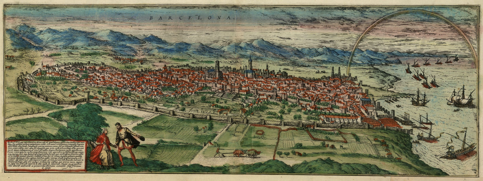 Representación de Barcelona (1572). Fuente Cartoteca de Catalunya
