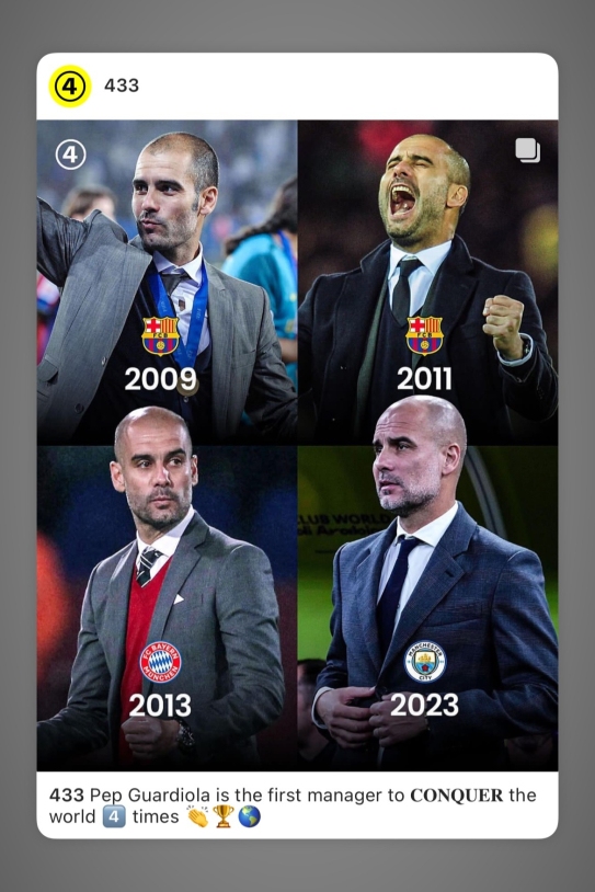 Los 4 mundiales de Pep, Ig Los 4 mundiales de Pep, Ig