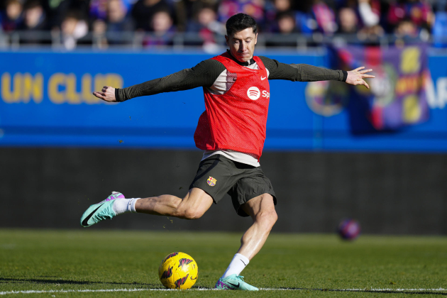 Robert Lewandowski entrenamiento Barça / Foto: EFE