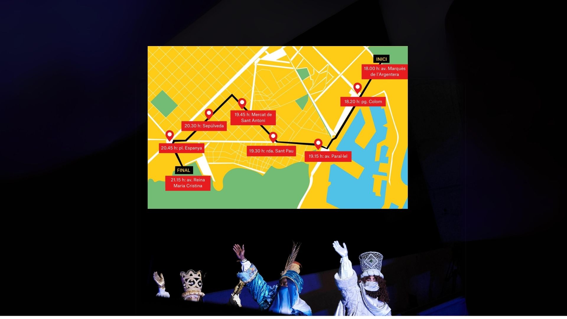 Cabalgata de Reyes 2024 en Barcelona | Mapa, horario, recorrido y tiempo previsto