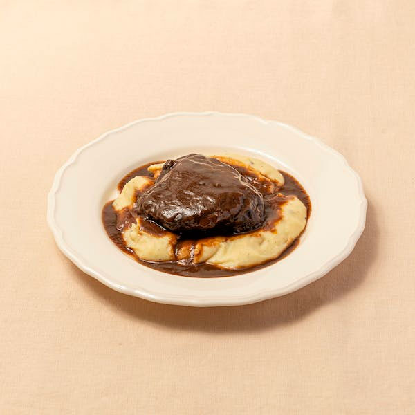 Carrillada de boví cuinada Llest per Menjar amb salsa de vi negre i puré de patata trufado2 Carrillada de boví cuinada Llest per Menjar amb salsa de vi negre i puré de patata trufado2