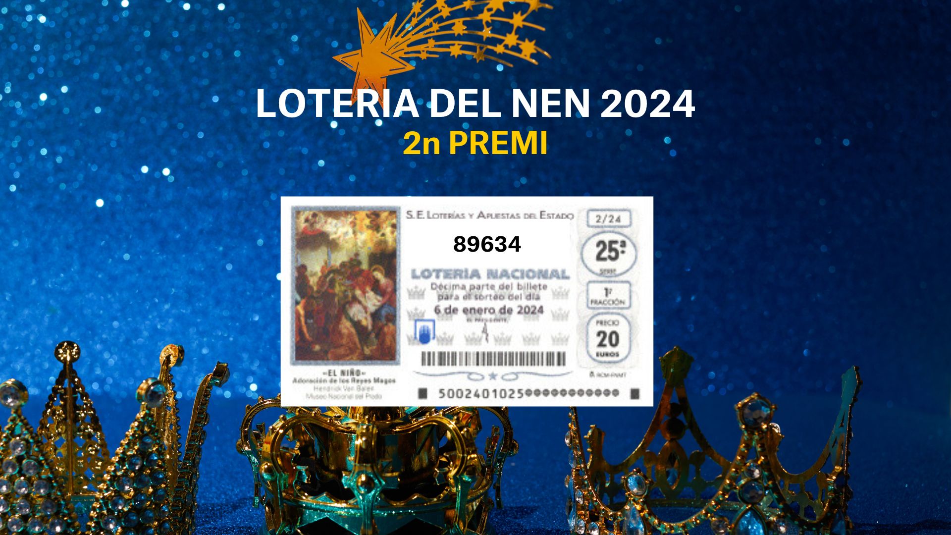 Segon premi de la Loteria del Nen 2024: 89634