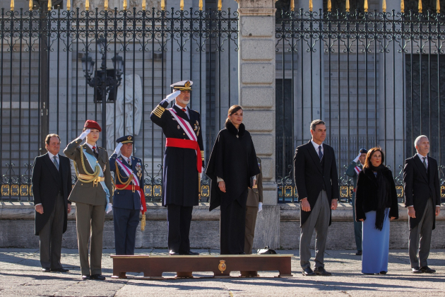 Felip VI, Elionor, Letícia, Sánchez, Robles i Marlaska Pasqua Militar