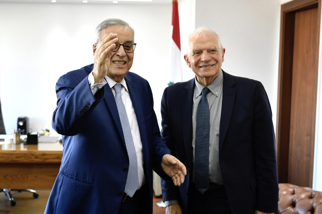 Josep Borrell i Abdallah Abu Habib ( EFE Abbas Salman Josep Borrell i Abdallah Abu Habib ( EFE Abbas Salman