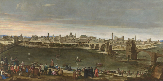 Vista de Saragossa (1647). Font: Museu del Prado