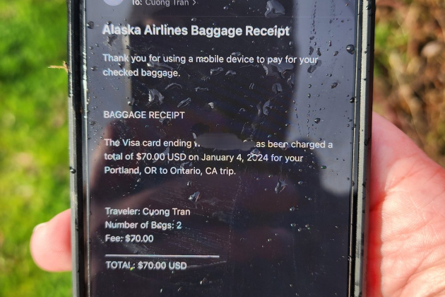 Iphone de l'Alaska Airlines