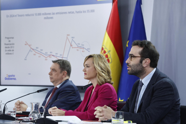 Roda premsa Consell Ministres Carlos Cuerpo, Pilar Alegría i Luis Planas