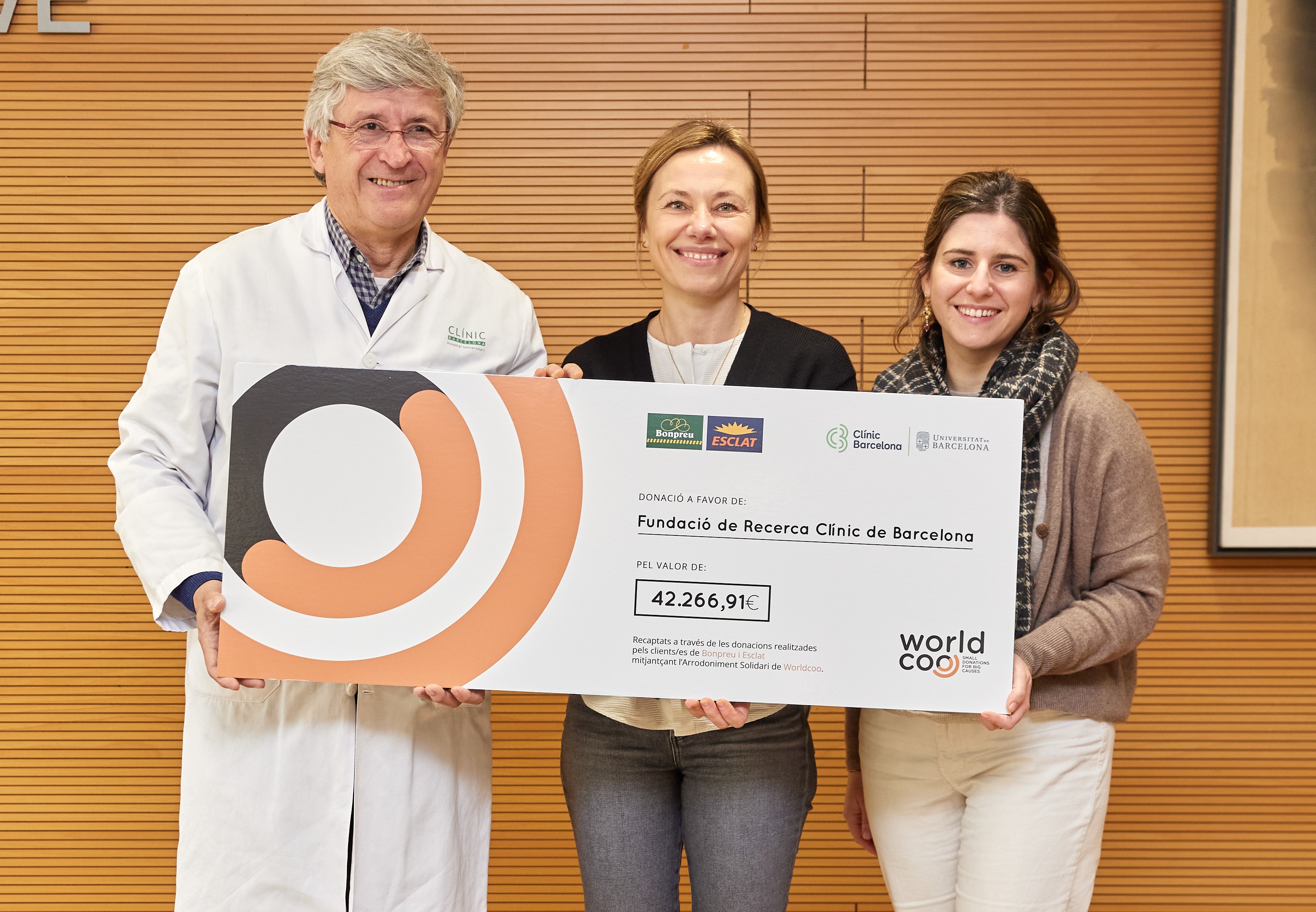 La Fundació de Recerca Clínic de Barcelona rep 42.266€ per les aportacions dels clients de  Bonpreu i Esclat
