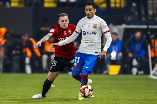 Raphinha Rubén Peña Barça Osasuna / Foto: EFE Raphinha Rubén Peña Barça Osasuna / Foto: EFE
