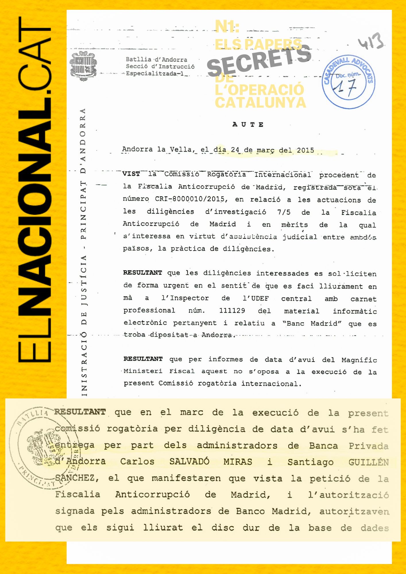 CAPTURA. Querella Minorance Els papers secrets de l'Operació Catalunya CAPTURA. Querella Minorance Els papers secrets de l'Operació Catalunya