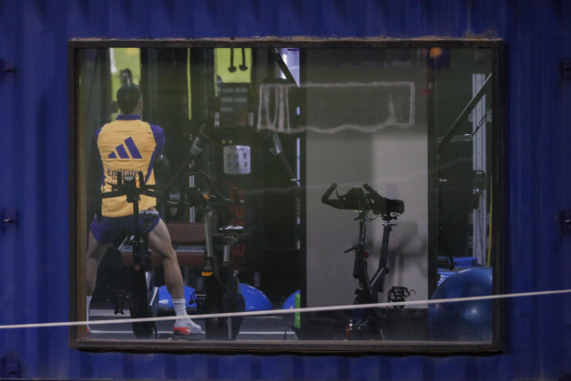 Dani Carvajal entrenando al margen del grupo antes de la Supercopa de España / Foto: EFE