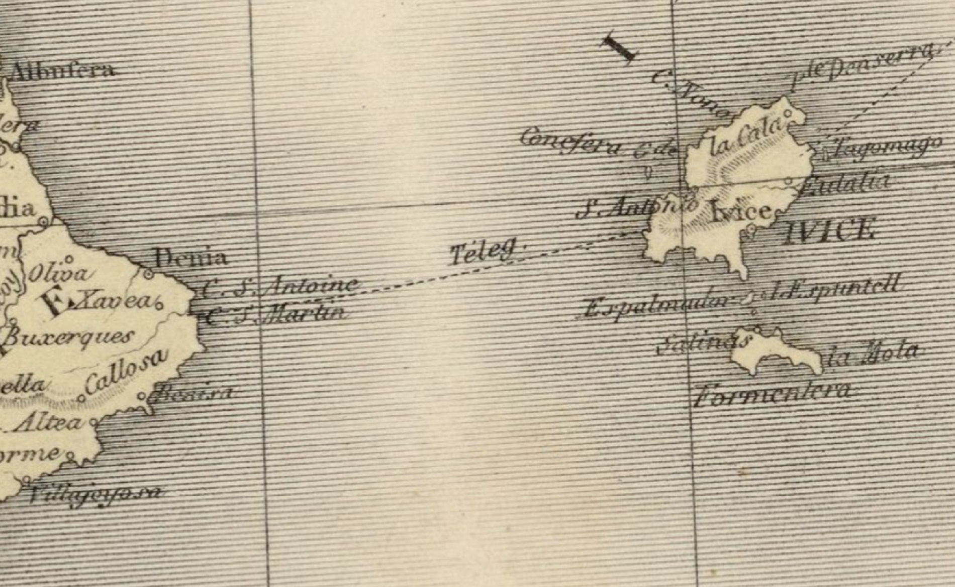 Primera comunicación con el primer cable submarino de la historia peninsular