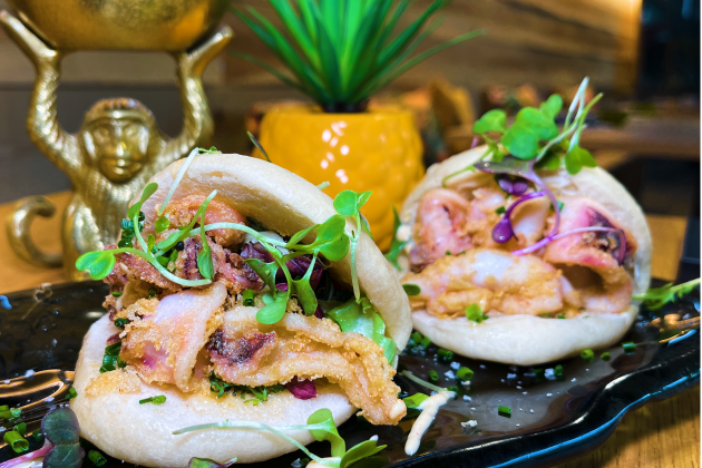 Baos de calamares con salsa kimchi