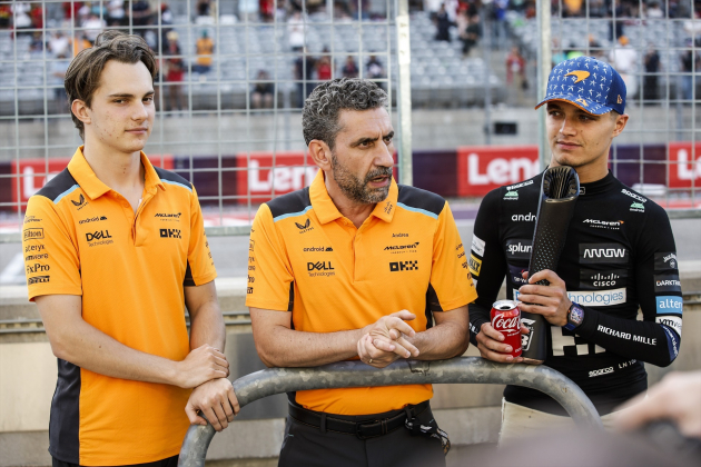 Andrea Stella junto a Oscar Piastri y Lando Norris / Foto: Europa Press