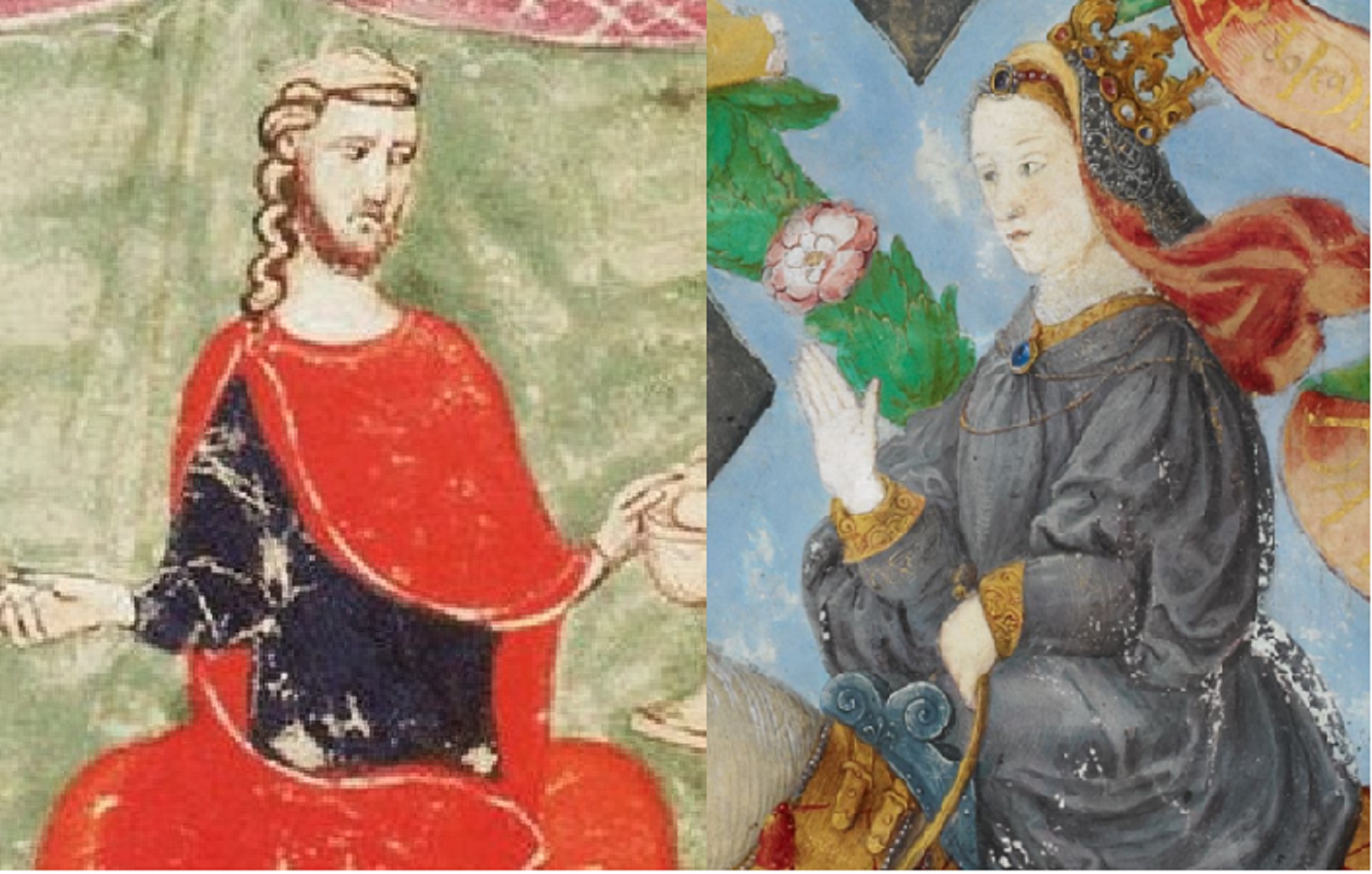 Pere II i Constança II. Font Wikimedia Commons i British Library