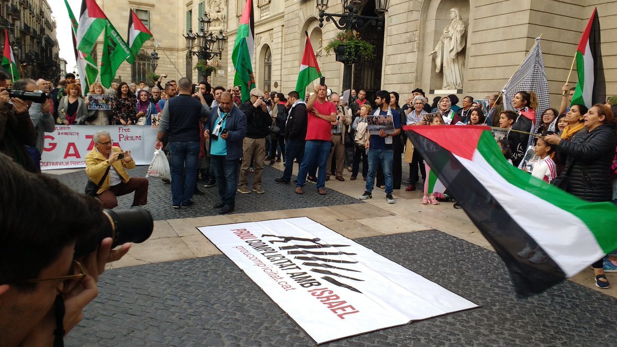 Concentración en Barcelona en protesta por los asesinatos en Gaza