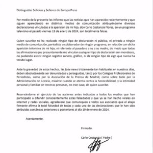 Comunicat Carlo Costanzia Europa Press Comunicat Carlo Costanzia Europa Press