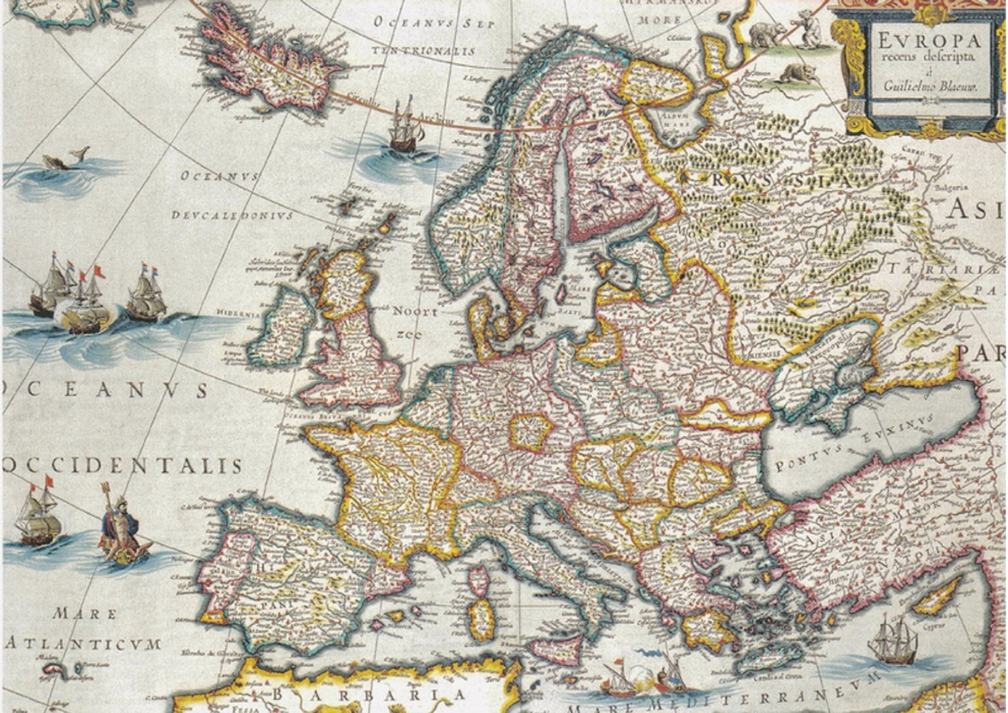 Mapa de Europa (1645). Fuente Biblioteca Digital Hispánica