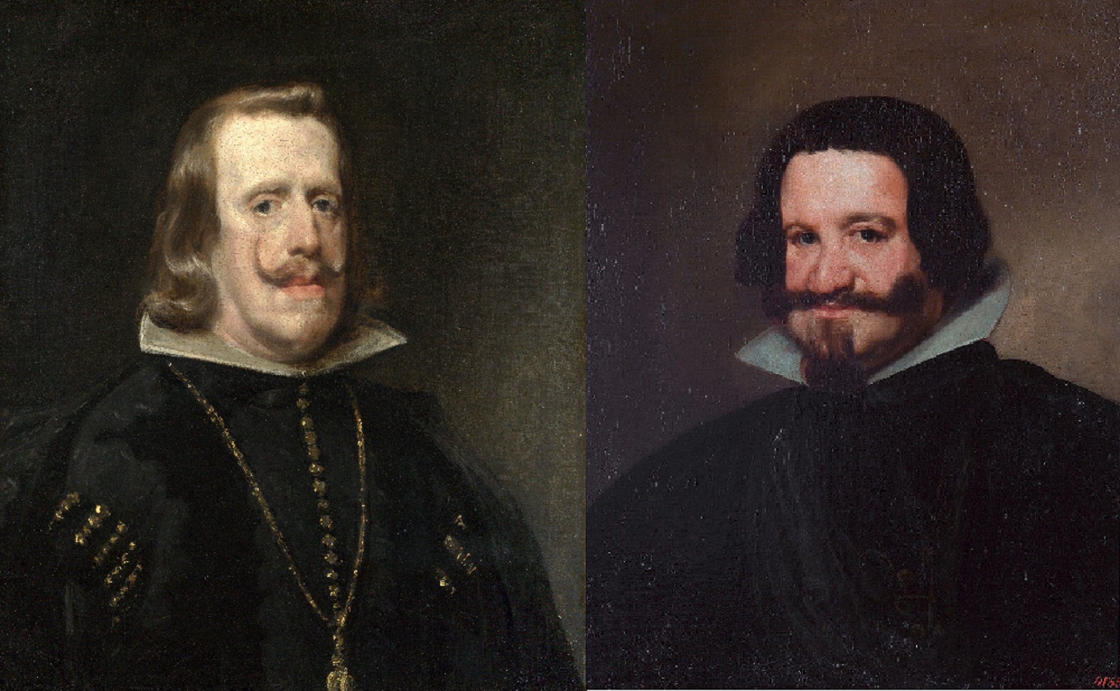 Representació coetània de Felip IV i d'Olivares. Font Museu del Prado  Madrid  i Museu de l'Hermitage  Sant Petersburg 