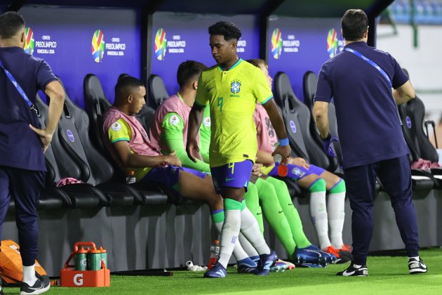 Endrick gol Brasil sub 23 banqueta|banc dels acusats / Foto: EFE - Miguel Gutiérrez