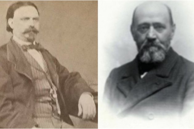 Los ingenieros catalanes Dalmau (padre e hijo), pioneros de la telefonía en la península ibérica. Font Pinterest