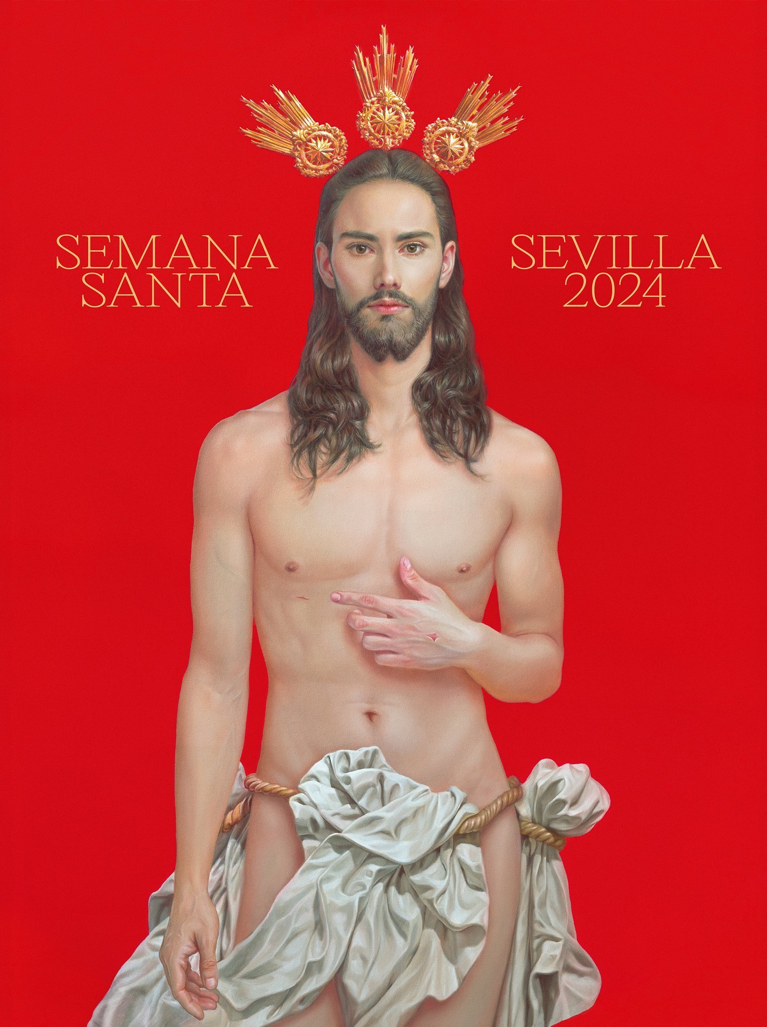 Viral i polèmic cartell de la Setmana Santa sevillana 2024: "Blasfèmia, Jesús és un twink"