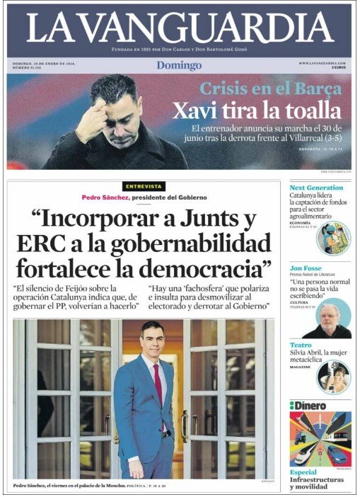 portada la vanguardia 28 gener portada la vanguardia 28 gener