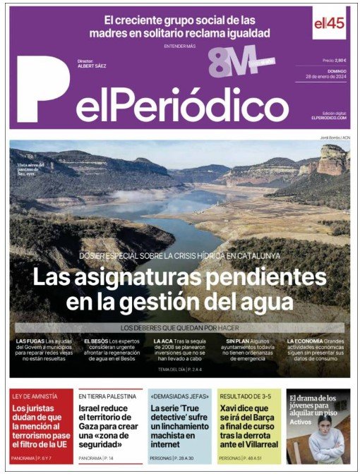 portada el periodico 28 gener portada el periodico 28 gener