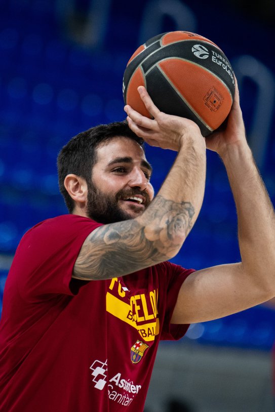 Ricky Rubio entreno Palau / Foto: @FCBbasket