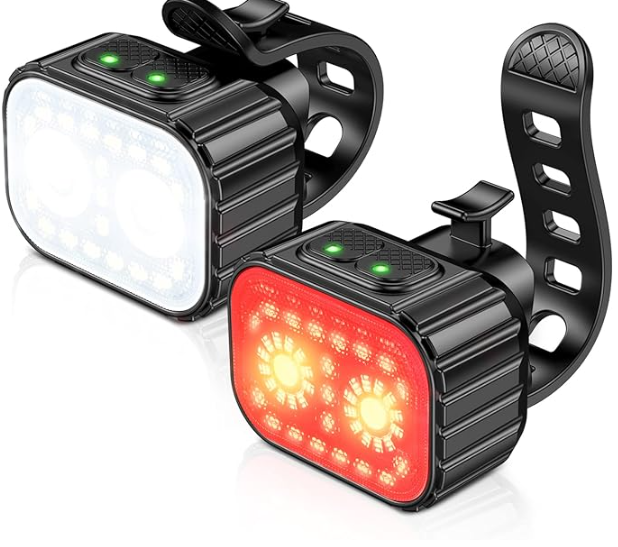 La llum davantera i posterior per a bicicleta que pots carregar amb l'USB