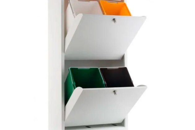 Cubo de basura y reciclaje blanco EMI de la marca DON HIERRO1