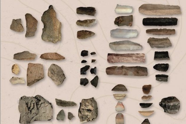 Herramientas de piedra de la cueva del Sardo Aigues torcidas grupo arqueología alta montaña